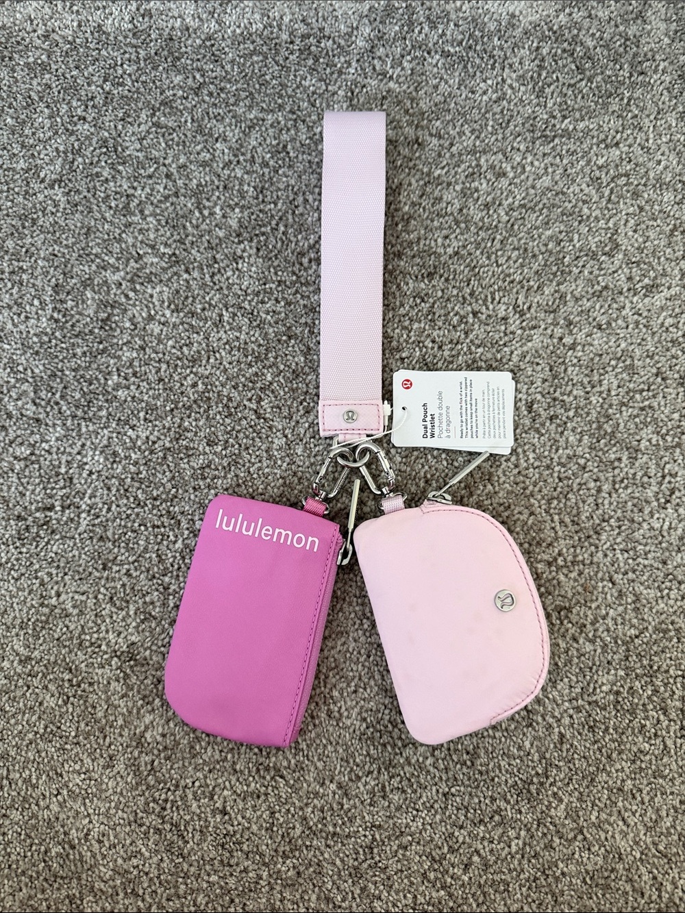 lululemon athletica Pink Duo Pouch Wrist Key Clip